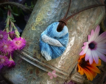 Hope on Wings Necklace Handcrafted Butterfly in Air Dry  Clay by TRaewyn Jewelry.