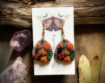 Clay Earrings. Handcrafted and One of a Kind. Lightweight Clay. Artisan Jewelry. (Free Shipping)