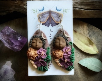 Clay Earrings. Handcrafted and One of a Kind. Lightweight Clay. Artisan Jewelry. (Free Shipping)