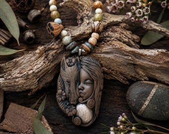 The Wolf Within, Pink Aventurine Gemstone Necklace