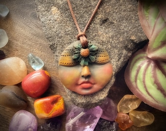 Goddess Necklace - Handcrafted Goddess Pendant on Vegan Necklace (Free Shipping)