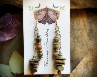 Bohemian Earrings. Handcrafted and One of a Kind. Lightweight Clay. (Free Shipping)