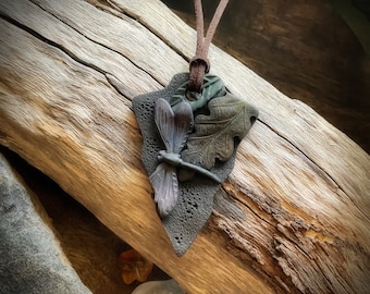 Warrior Spirit Necklace - Arrow Head Necklace Handcrafted in Clay (Free Shipping)