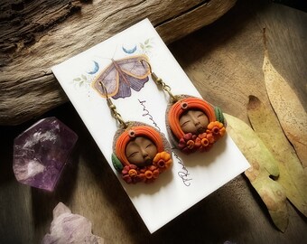 Clay Earrings. Handcrafted and One of a Kind. Lightweight Clay and Stainless Steel. Artisan Jewelry. (Free Shipping)
