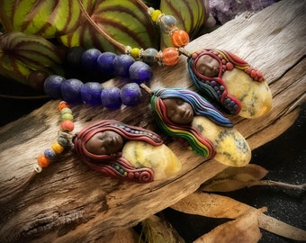 Rainbow Goddess Necklaces with Bumblebee Jasper.