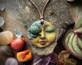 Goddess Necklace - Handcrafted Goddess Pendant on Vegan Necklace (Free Shipping)