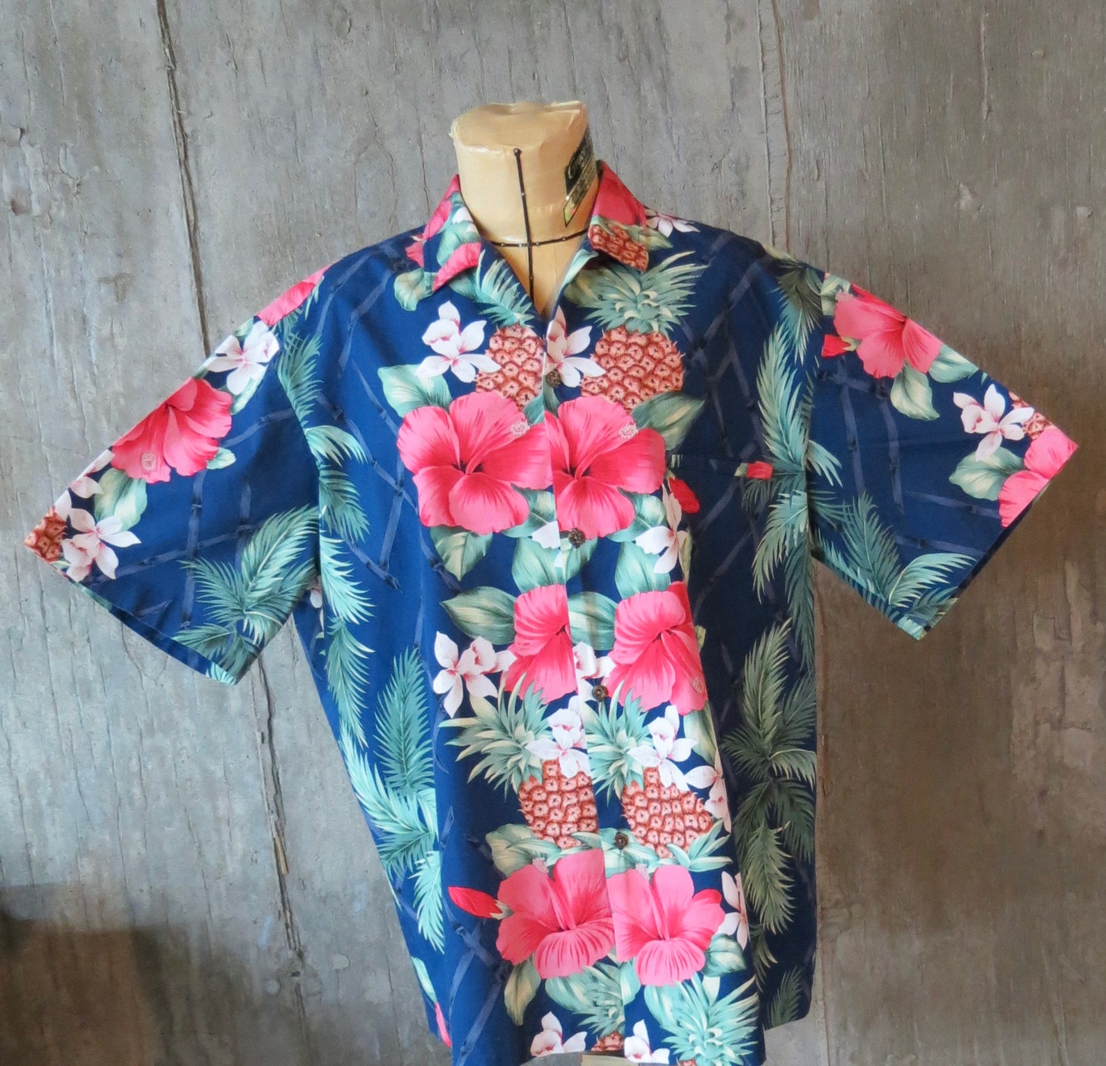 Vintage Mens XL Hawaiian Shirt Made in Hawaii Royal Etsy