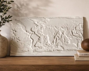 Unieke 3D-wereldkaart gemaakt van mdf - handgemaakt en stijlvol