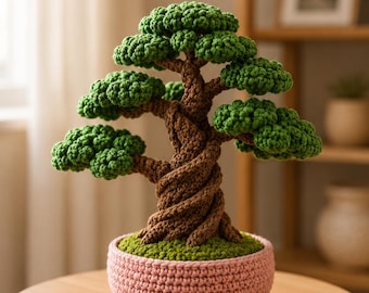 Crochet Bonsai Tree Pattern | Amigurumi Potted Plant, Beginner Friendly (PDF Download)
