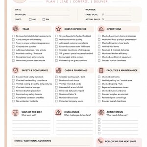 Tagesbericht und Schichtbericht des Restaurantleiters