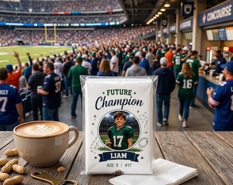 A Season Of Big Dreams, Personalized Tissue Pack, Custom Little Football Star Photo Keepsake