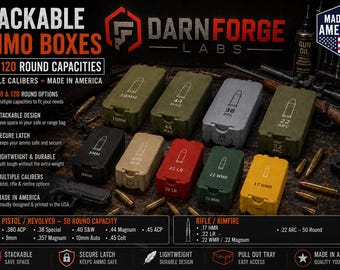 Ammo Storage Box – 50/120 Round, Multiple Calibers, Pull-Out Tray Organizer