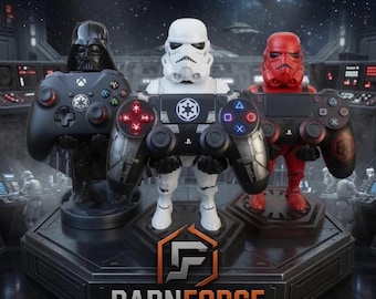 Darth Vader and Red or White Stormtrooper Controller Stand Set – Star Wars Gaming Desk Holder (9.5” Tall)