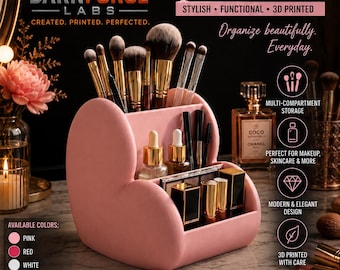Makeup Organizer, Vanity Storage, Cosmetic Brush Holder, Skincare Container