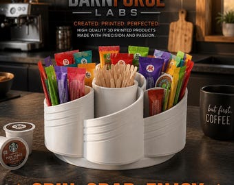 Spinning Drink Mix Packet Holder | 3D Printed Organizer for Kitchen Counter Storage