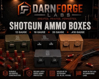 Shotgun Shell Ammo Box, 12, 16, 20, .410 Gauge Storage Box