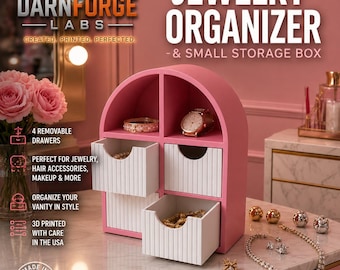 Jewelry Organizer, Vanity Storage Box with Removable Drawers
