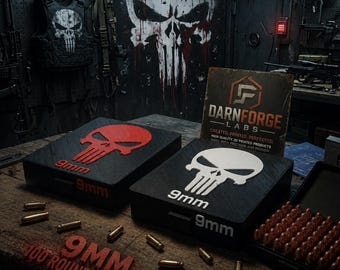 Skull Edition Ammo Storage Box 9mm - 100 Round Capacity Tactical Storage.