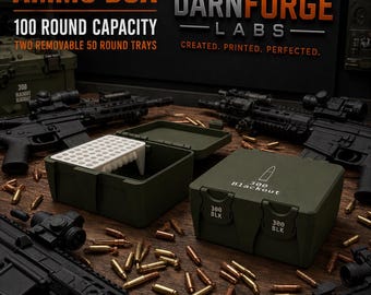 300 Blackout Ammo Box – 100 Round Capacity, Two Removable Trays (3D Printed)