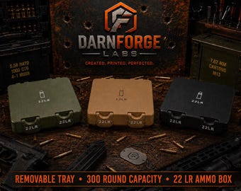 300 Round 22LR Ammo Storage Box | Removable Tray, Stackable Case
