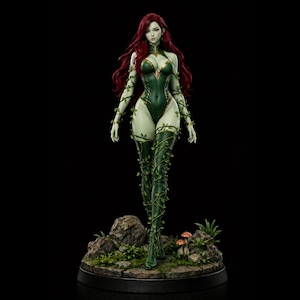 Poison Ivy-inspirerad DC STL-fil, gotisk skurk 3D-utskriftsmodell för hartsutskrift Fantasy Fan Art-staty - SOLID Piece
