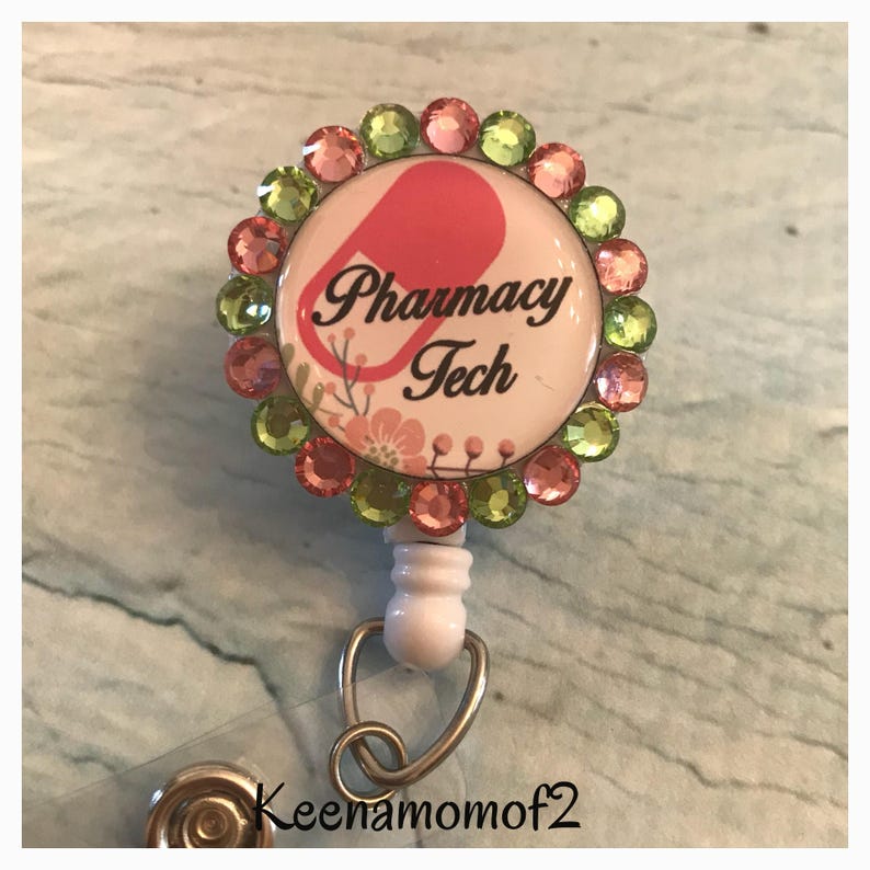 Unique Retractable ID Badge Holder Super Cute Pharmacy Tech Etsy
