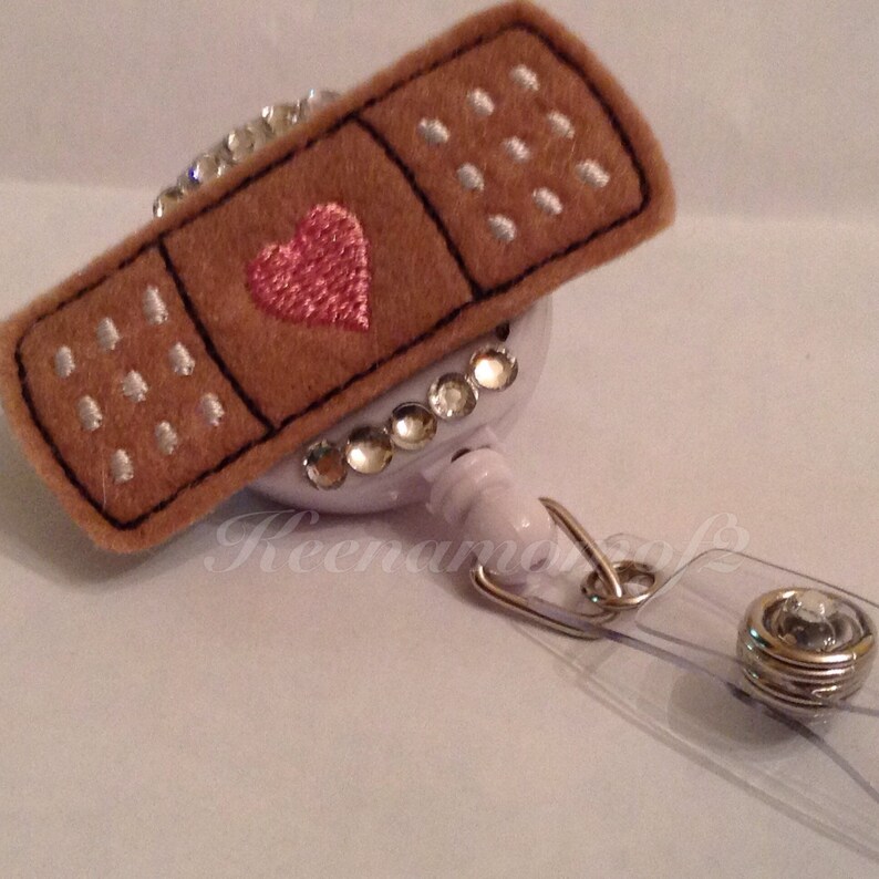Unique Retractable ID Badge Holder Super Cute bandaid Name Etsy