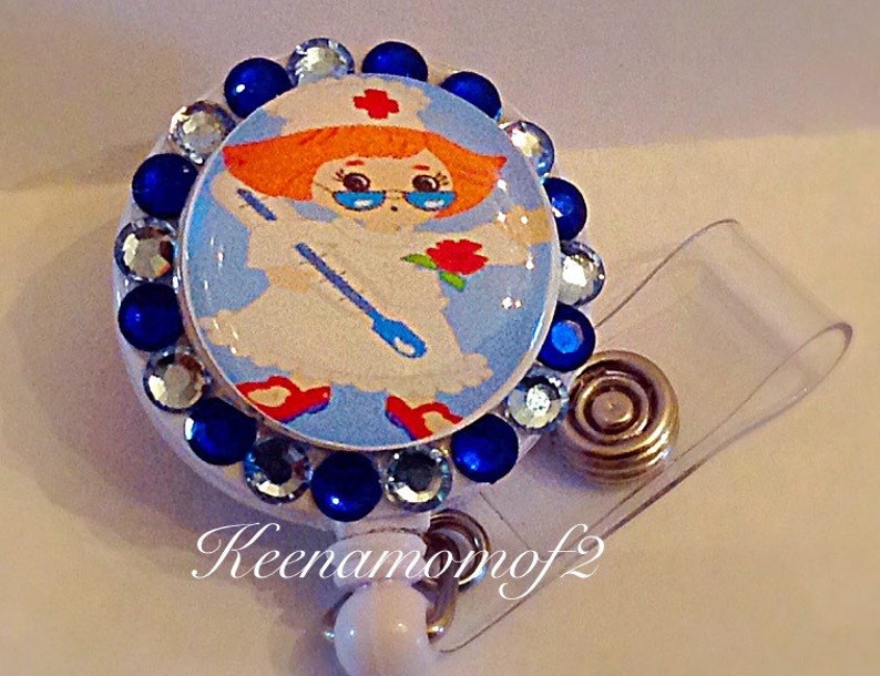Super Cute-Betty the Nurse-RN Personalized Retractable Badge Holder Badge Reel Clips Nurse Badge-