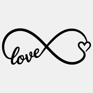 Infinity Love Heart SVG PNG: Script Design For Cricut (Digital Download)