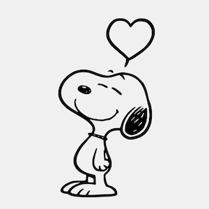 Snoopy Heart SVG, Adoration Clipart, Dog Love Vector Art (Digital Download)