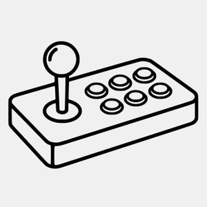 Arcade Controller SVG Outline, Retro Gaming Joystick Clipart (Digital Download)