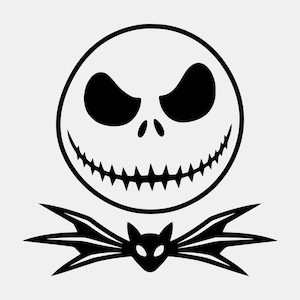 Cara de Jack Skellington SVG PNG: Diseño minimalista icónico (descarga digital)