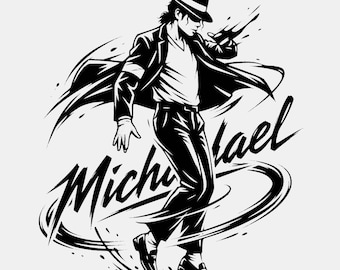 Michael Jackson Spinning Silhouette SVG: Pop Star T-Shirt Cut File (Digital Download)