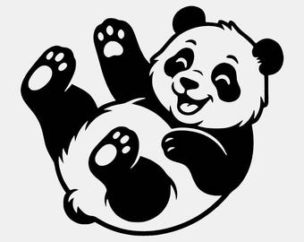 Rolling Baby Panda SVG PNG: Animal Cut File For Cricut, T-Shirt Design (Digital Download)