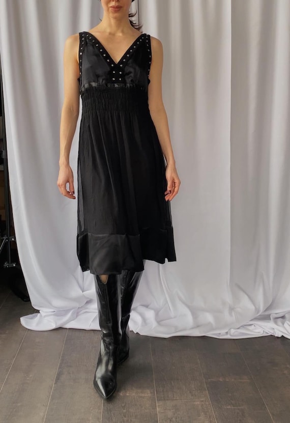 Gianfranco Ferré, size S/M Gianfranco Ferre Studio 1990s vintage silk chiffon studded dress