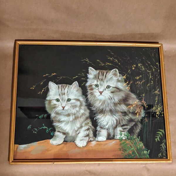 Vintage Cat Painting