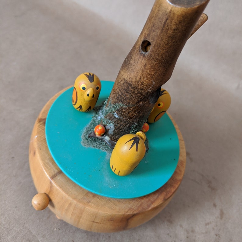 Schmid Wooden Bird Music Box Spinner