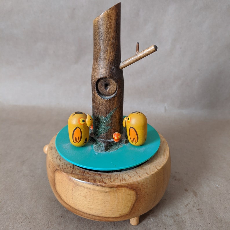 Schmid Wooden Bird Music Box Spinner