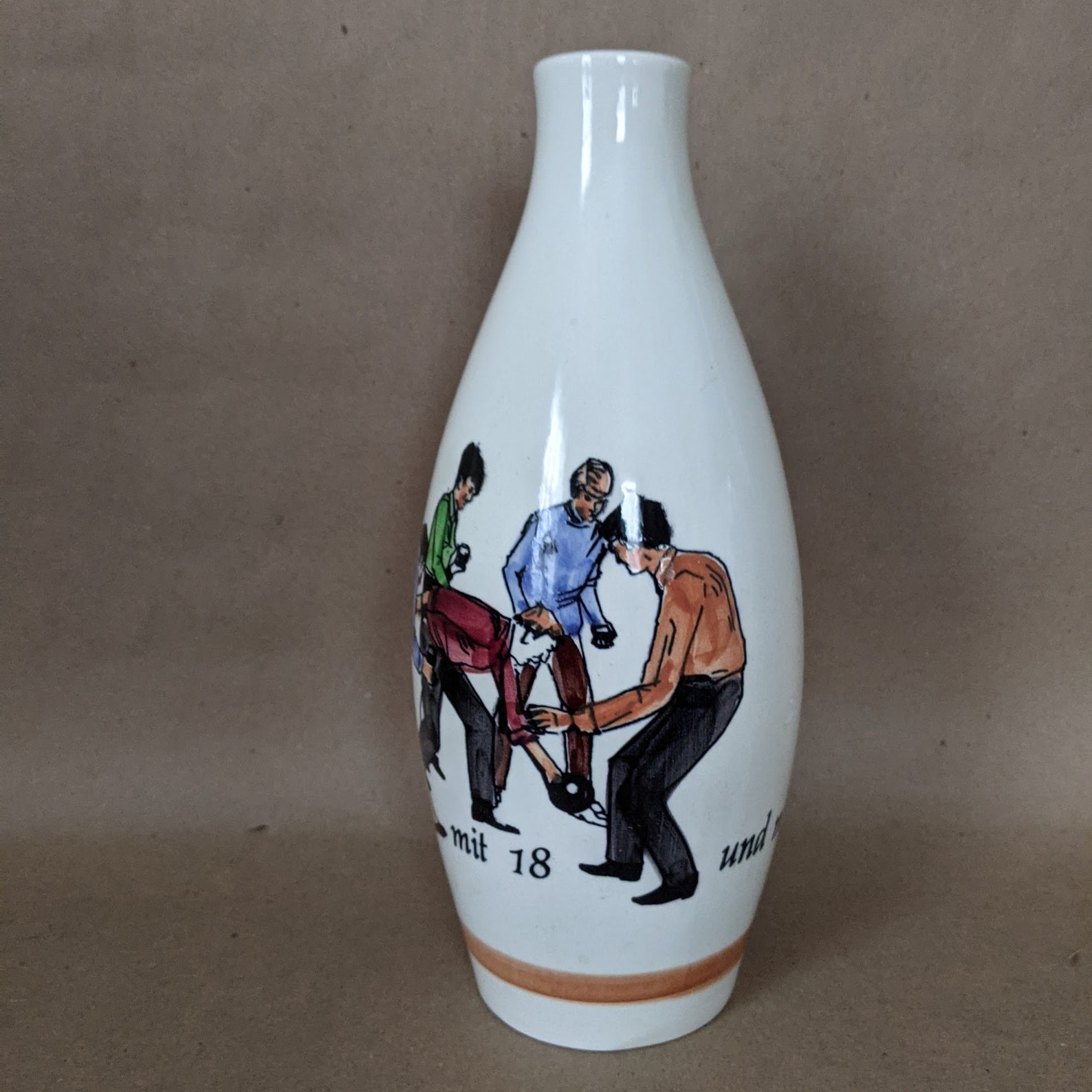 Vintage German Bowling Pin Decanter Vase Etsy