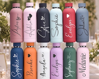 Gravierte Flasche, personalisierter Becher, personalisierte Flasche, Geschenk für Brautjungfern, Becher für Brautjungfern, Heiratsantrag für Brautjungfern, personalisiertes Geschenk