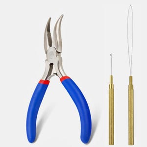 Professionelles Haarverlängerungs-Werkzeugset – Zange, Nadel, Schlaufeneinfädler für Mikroringe