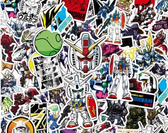 メカロボットステッカー100枚パック、レーシングステッカー、スポーツステッカー、レトロステッカー、ノートパソコン、スケートボード、スーツケース用のエッジの効いたステッカー