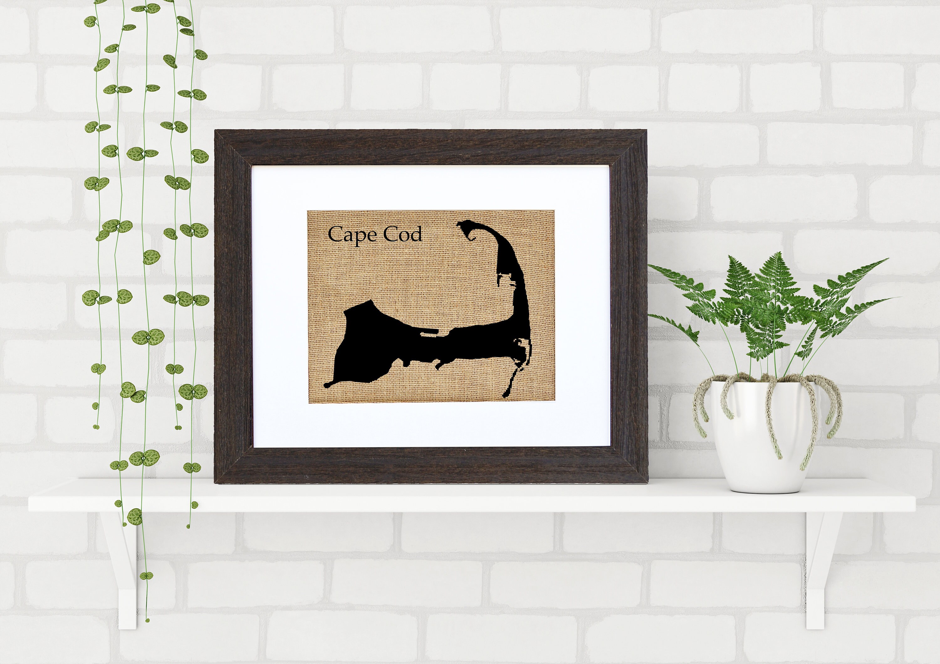 Cape Cod Framed or Unframed Burlap Art Wall Art Maps