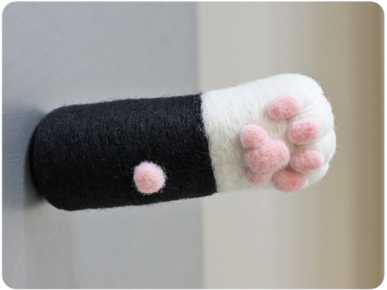 Cat Paw Magnet - At the price San Diego Mall of surprise Tuxedo cat magnet hand needle felted wool