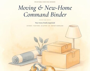 Moving Binder Printable, New Home Organizer, Packing Checklist (PDF)