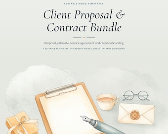 Business Proposal Contract Bundle | Editable Client Estimate Service Agreement (Word Download)