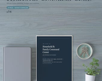 Printbaar huishoudelijk commandocentrum, gezinsplanner, map voor huisbeheer, bundel met Excel voor het organiseren van het gezin, thuismap in PDF-formaat