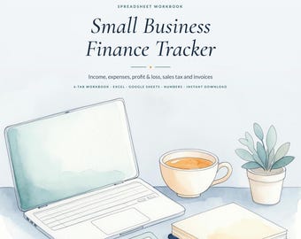 Small Business Bookkeeping Spreadsheet | Income, Expense, Profit Tracker (Digital Download)