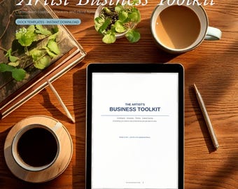 Sjabloon voor een kunstopdrachtcontract, zakelijke toolkit voor kunstenaars, factuurvoorwaarden en intakeformulieren voor klanten, bewerkbare Word-sjablonen, direct te downloaden