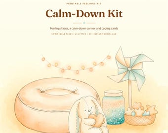 Kids Feelings Chart & Coping Cards | Calm Down Corner Kit (Instant Download)